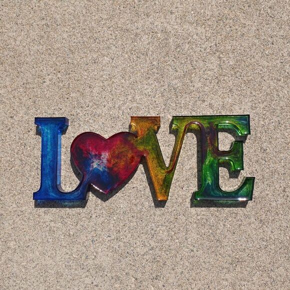 Other - Resin LOVE Word Decor – Colorful Resin Letters – Handmade Home Accent